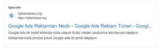Google Ads Reklam Türleri arama ağı reklamları